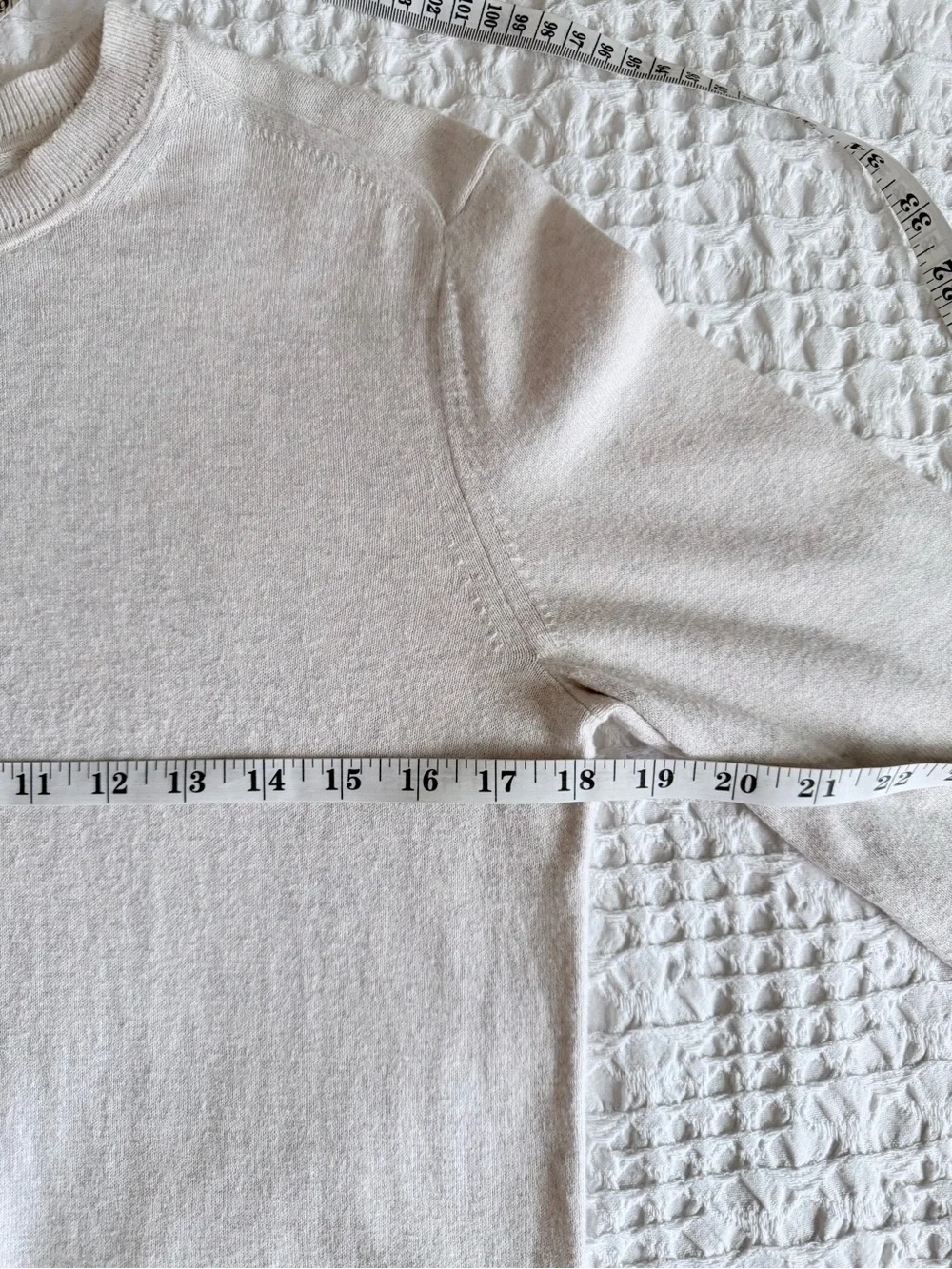 Everlane Organic Cotton Crewneck Sweater Off White Heathered Lightweight Women S